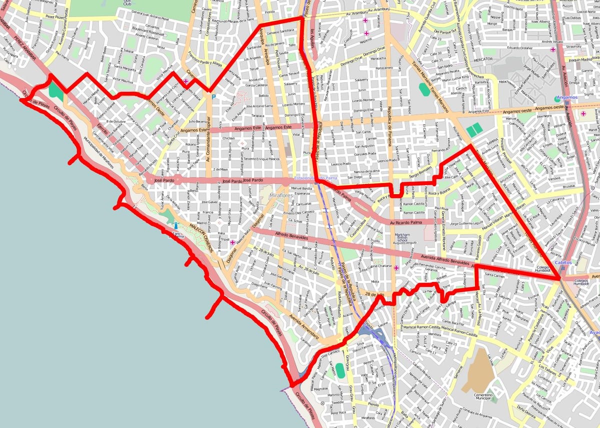 Lima miraflores kaart
