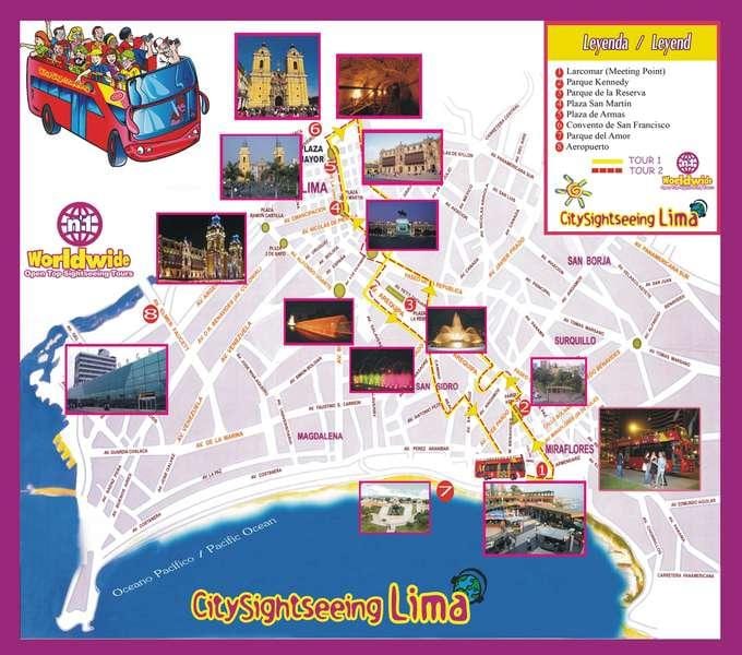 turismi-kaart, Lima, peruu