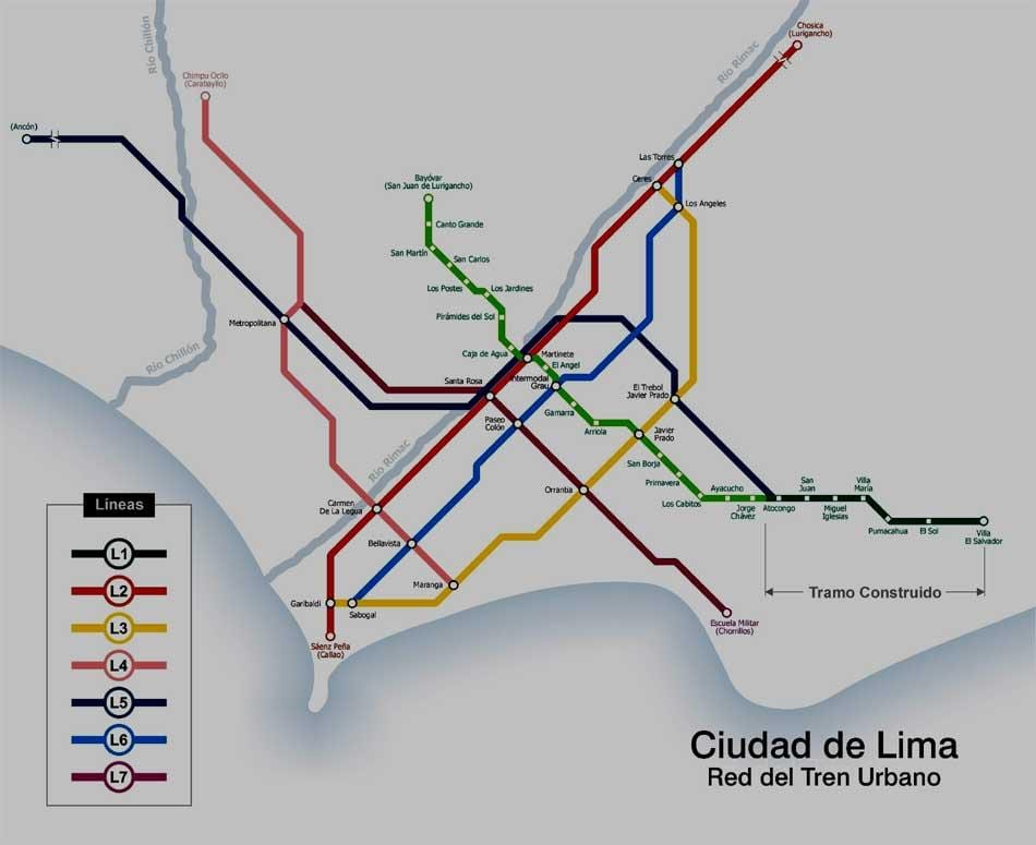 Lima, peruu metroo kaart