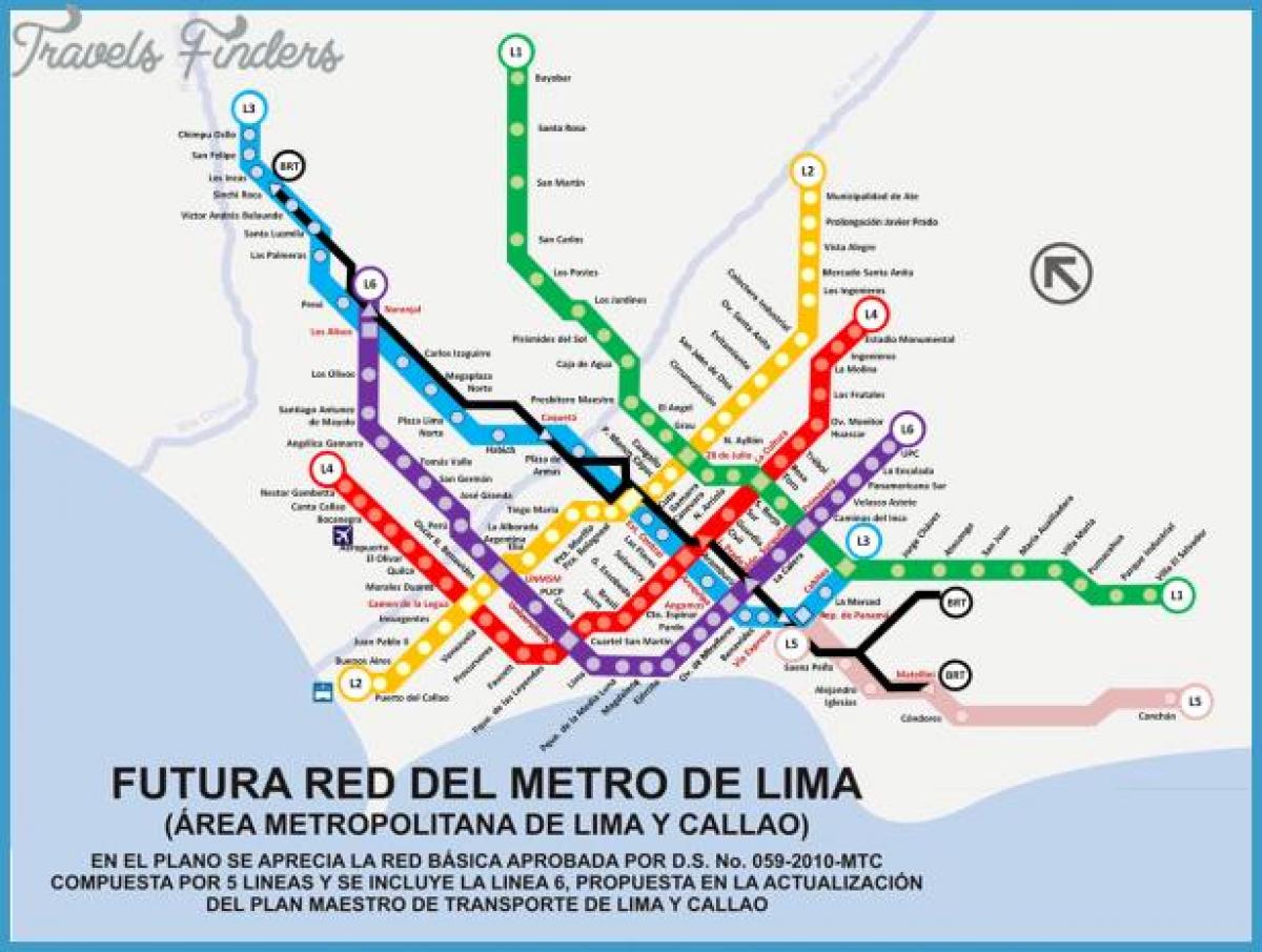 Kaart metropolitano Lima